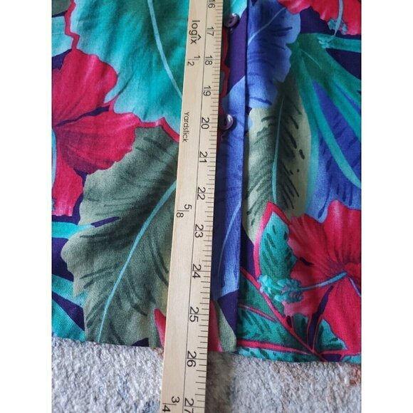 Vintage Hilo Hattie Hawaiian Shirt Womens Sz M Short Sleeve Tropical Hibiscus - Picture 8 of 9